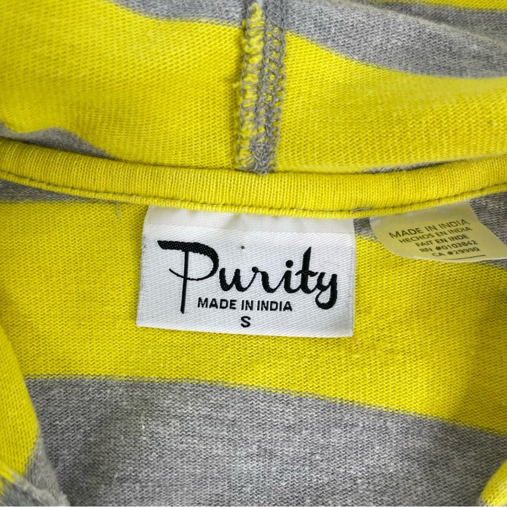 Purity Striped Yellow and Gray Women's Hooded Jacket Size Small - Picture 9 of 13